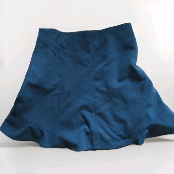 Loft Ann Taylor Seamed Flippy Mini Short Dark Blue Skirt 6 Fit & Flare Stretch - Picture 1 of 8